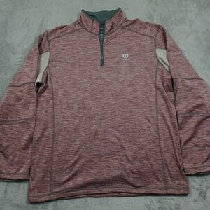 Dutch Harbor Gear Sweater Mens XXL Red 1/4 Zip Pullover Casual Long Sleeve